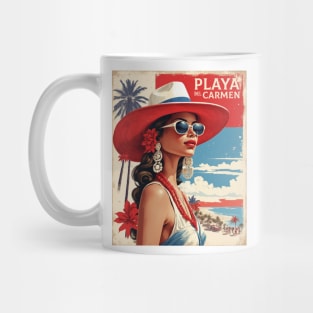 Playa del Carmen Mexico Vintage Poster Tourism Mug